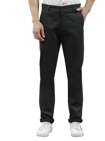 Casual Trousers for Men l Breathable & Soft with Color Fastness Regular Fit Cotton Blend Fabric Solid Pattern