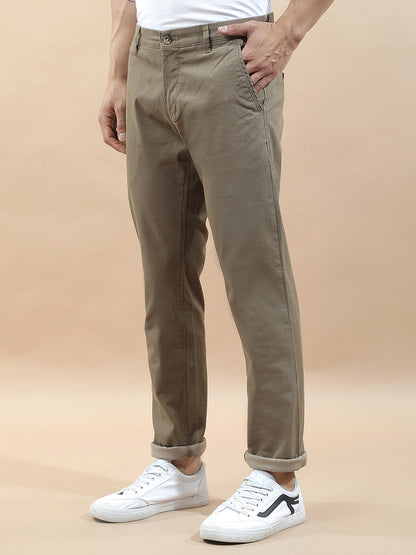 Casual Trousers for Men l Breathable & Soft with Color Fastness Regular Fit Cotton Blend Fabric Solid Pattern