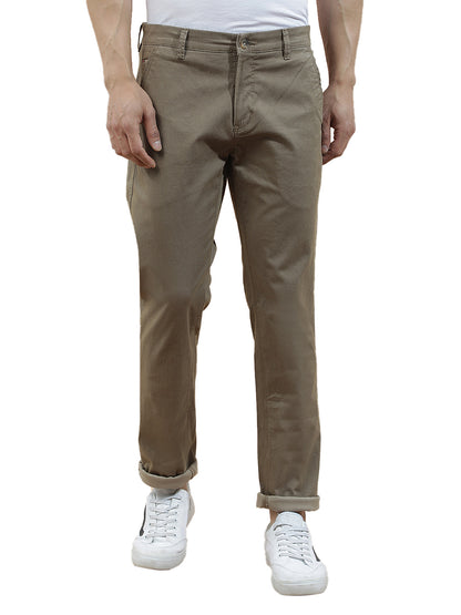 Casual Trousers for Men l Breathable & Soft with Color Fastness Regular Fit Cotton Blend Fabric Solid Pattern