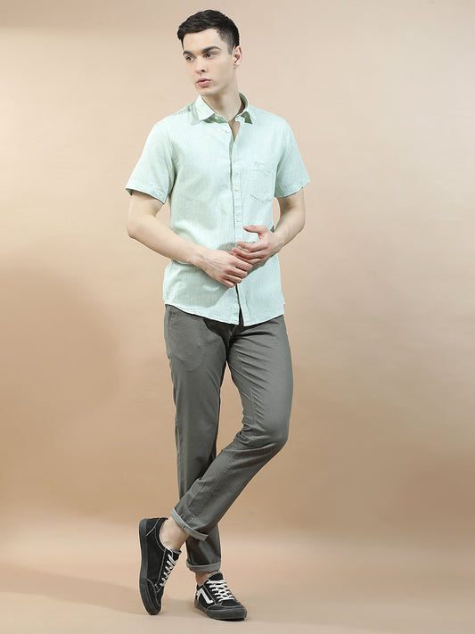 Casual Trousers for Men l Breathable & Soft with Color Fastness Regular Fit Cotton Blend Fabric Solid Pattern