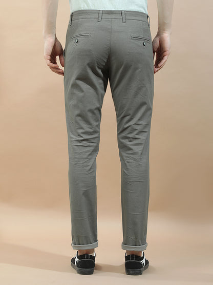 Casual Trousers for Men l Breathable & Soft with Color Fastness Regular Fit Cotton Blend Fabric Solid Pattern