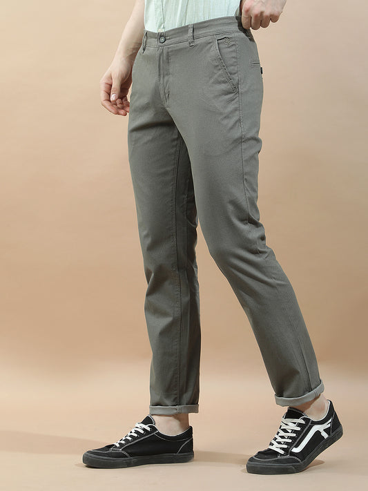 Casual Trousers for Men l Breathable & Soft with Color Fastness Regular Fit Cotton Blend Fabric Solid Pattern