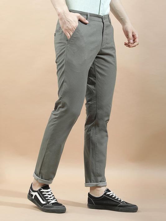 Casual Trousers for Men l Breathable & Soft with Color Fastness Regular Fit Cotton Blend Fabric Solid Pattern