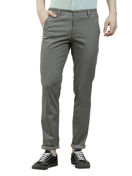 Casual Trousers for Men l Breathable & Soft with Color Fastness Regular Fit Cotton Blend Fabric Solid Pattern