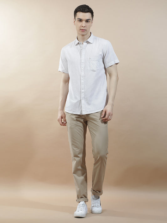 Casual Trousers for Men l Breathable & Soft with Color Fastness Regular Fit Cotton Blend Fabric Solid Pattern