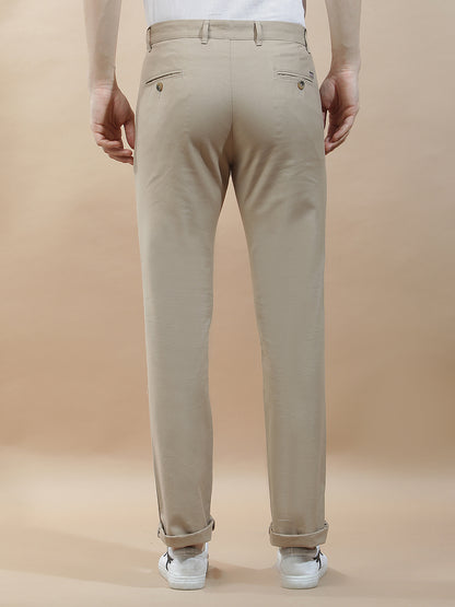 Casual Trousers for Men l Breathable & Soft with Color Fastness Regular Fit Cotton Blend Fabric Solid Pattern