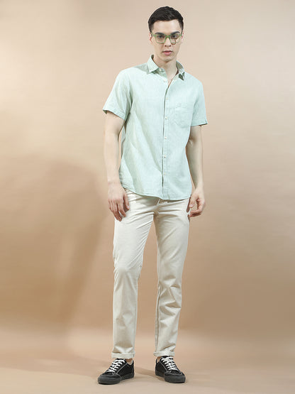 Casual Trousers for Men l Breathable & Soft with Color Fastness Regular Fit Cotton Blend Fabric Solid Pattern