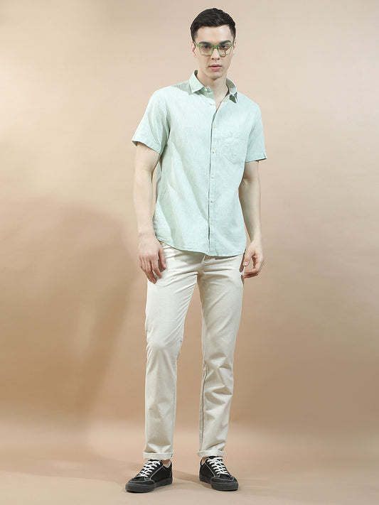 Casual Trousers for Men l Breathable & Soft with Color Fastness Regular Fit Cotton Blend Fabric Solid Pattern