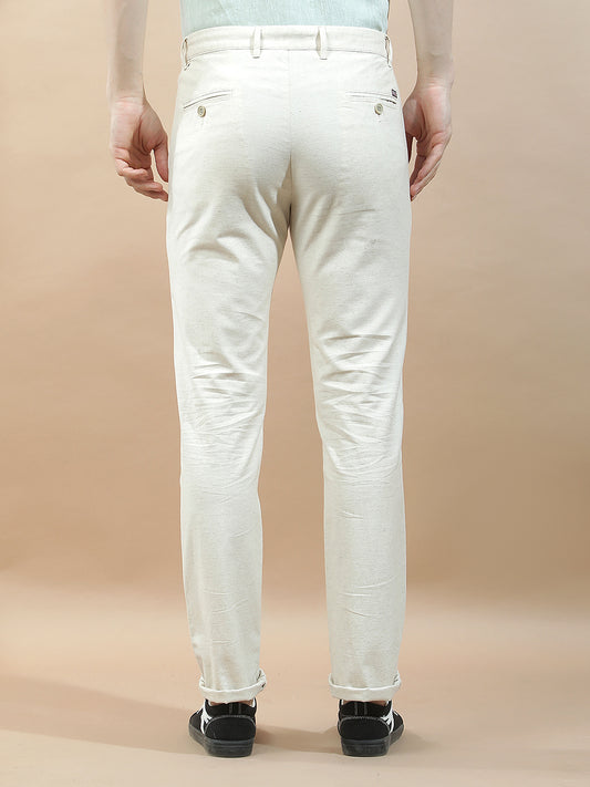 Casual Trousers for Men l Breathable & Soft with Color Fastness Regular Fit Cotton Blend Fabric Solid Pattern