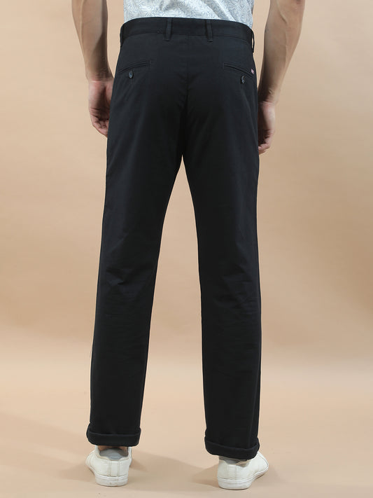Casual Trousers for Men l Breathable & Soft with Color Fastness Regular Fit Cotton Blend Fabric Solid Pattern