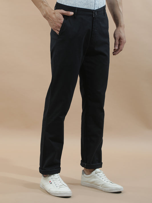 Casual Trousers for Men l Breathable & Soft with Color Fastness Regular Fit Cotton Blend Fabric Solid Pattern