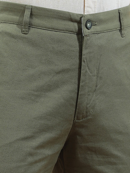 Casual Trousers for Men l Breathable & Soft with Color Fastness Regular Fit Cotton Blend Fabric Solid Pattern