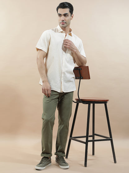 Casual Trousers for Men l Breathable & Soft with Color Fastness Regular Fit Cotton Blend Fabric Solid Pattern