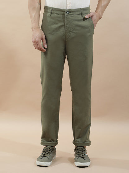 Casual Trousers for Men l Breathable & Soft with Color Fastness Regular Fit Cotton Blend Fabric Solid Pattern