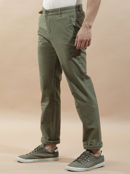 Casual Trousers for Men l Breathable & Soft with Color Fastness Regular Fit Cotton Blend Fabric Solid Pattern