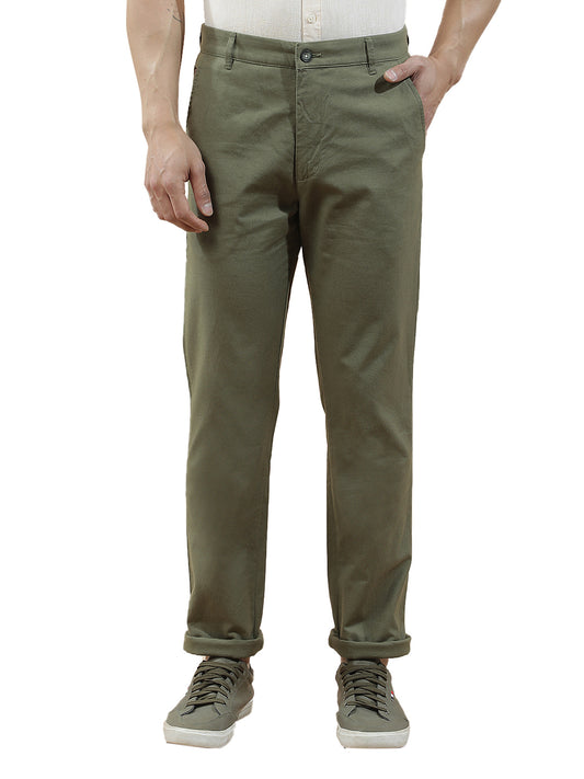 Casual Trousers for Men l Breathable & Soft with Color Fastness Regular Fit Cotton Blend Fabric Solid Pattern
