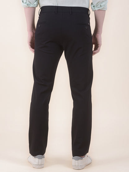 Men's Khaki Solid Smart Fit Casual Trouser
