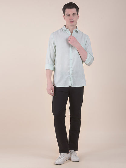 Men's Khaki Solid Smart Fit Casual Trouser