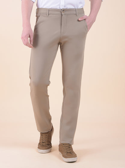 Men's Black Solid Smart Fit Casual Trouser