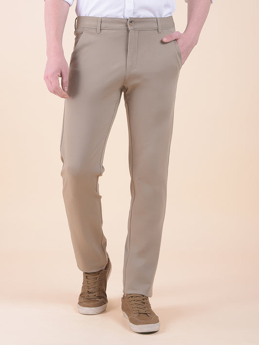 Men's Black Solid Smart Fit Casual Trouser