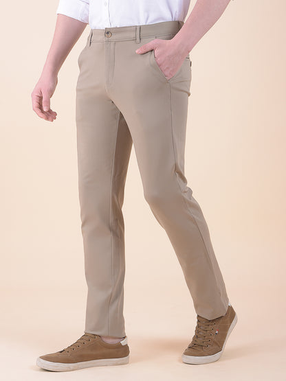 Men's Black Solid Smart Fit Casual Trouser