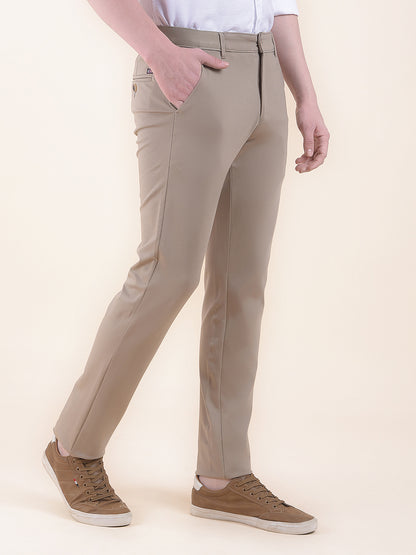 Men's Black Solid Smart Fit Casual Trouser