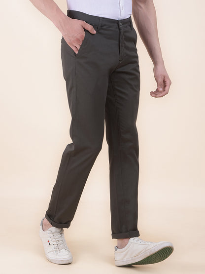 Men's Military Self Design Smart Fit Casual Trouser