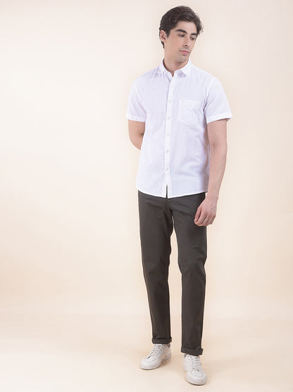 Men's Military Self Design Smart Fit Casual Trouser
