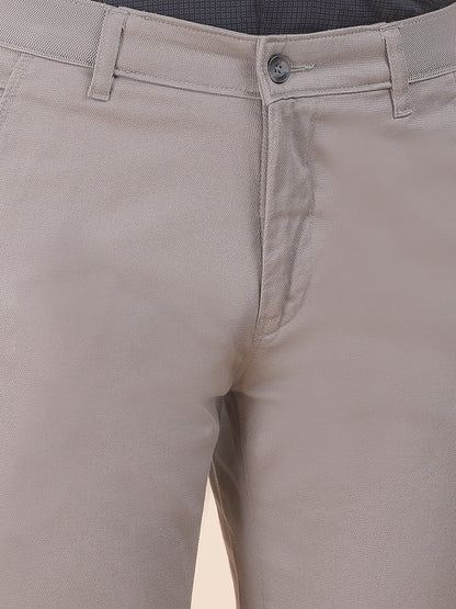 Men's Stone Self Design Smart Fit Casual Trouser