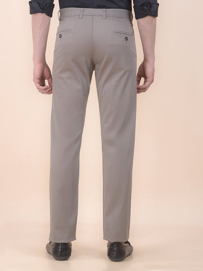 Men's Stone Self Design Smart Fit Casual Trouser