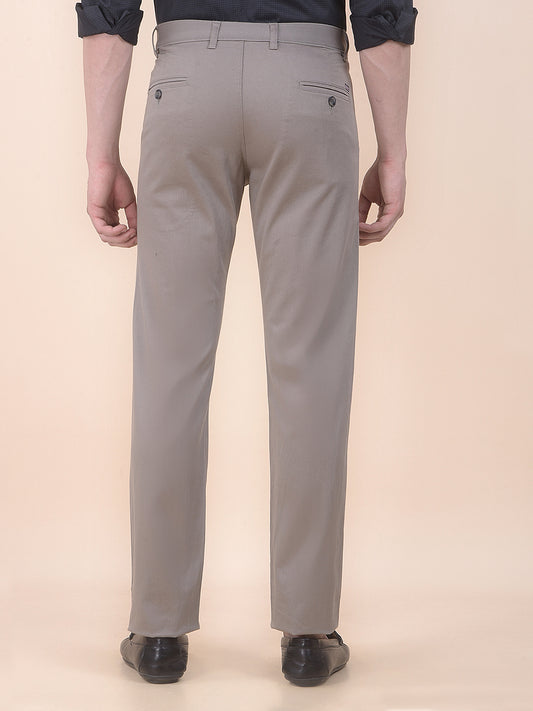 Men's Stone Self Design Smart Fit Casual Trouser