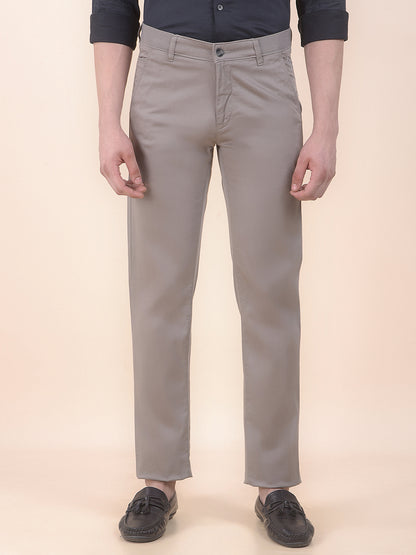 Men's Stone Self Design Smart Fit Casual Trouser