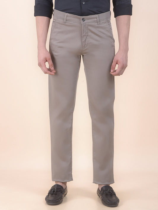 Men's Stone Self Design Smart Fit Casual Trouser