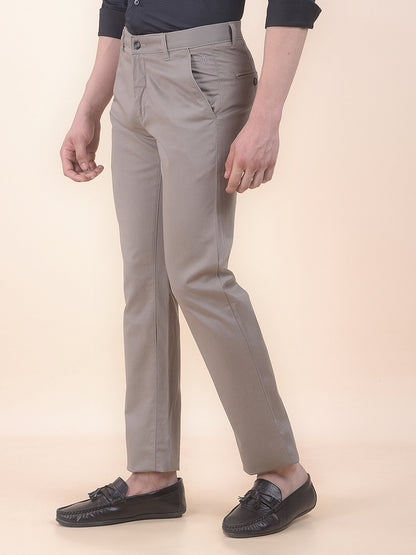Men's Stone Self Design Smart Fit Casual Trouser