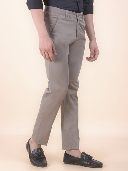 Men's Stone Self Design Smart Fit Casual Trouser