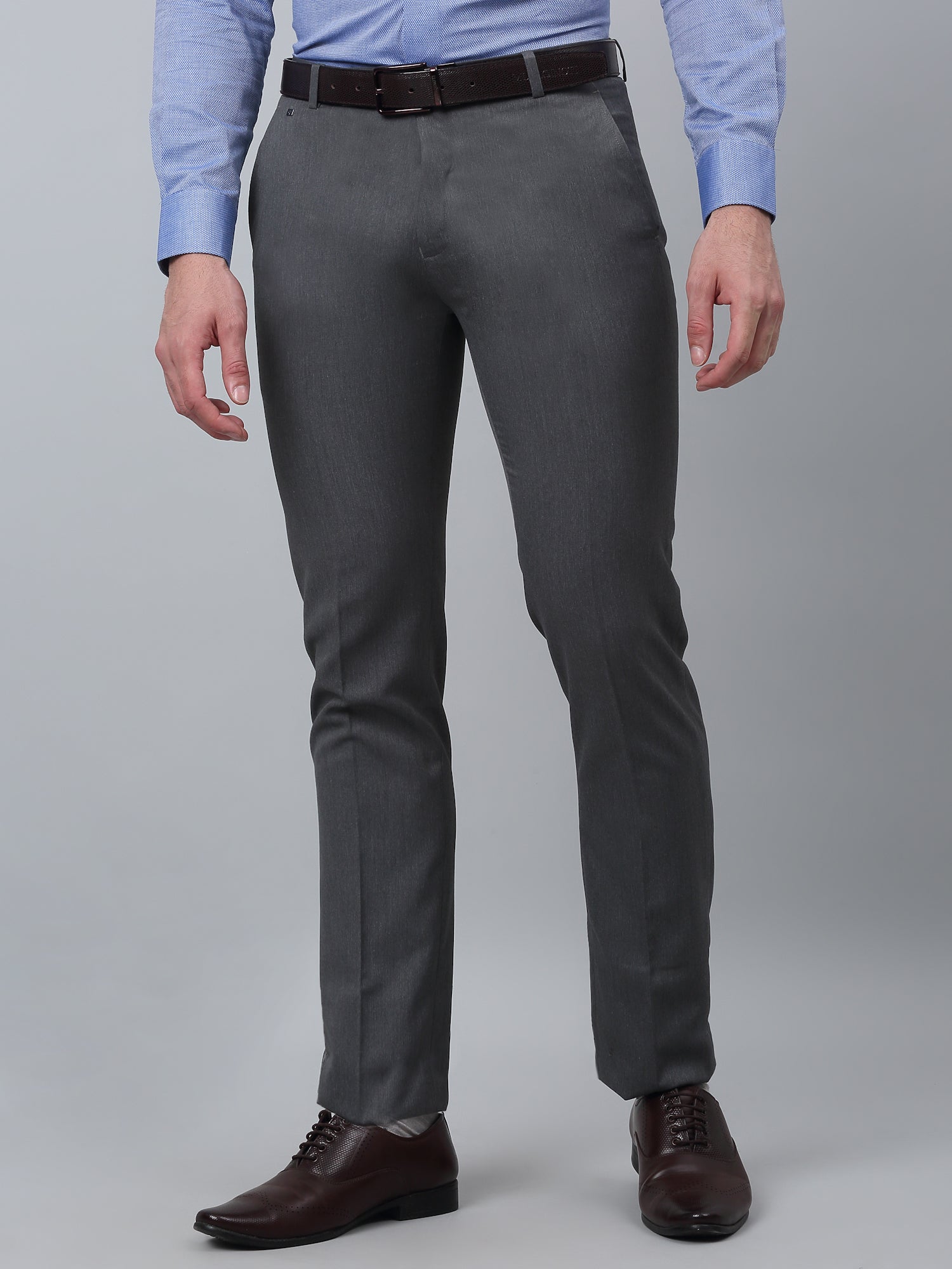 Buy Cantabil Men Grey Formal Trouser Online