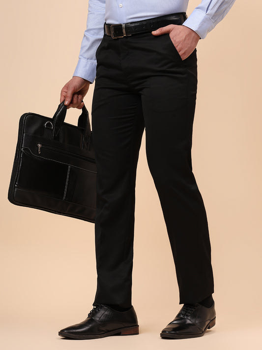 Formal Trouser for Men | Breathable & Soft with Color Fastness Regular Fit Poly Viscose Fabric Solid Pattern Hook & Eye Closure