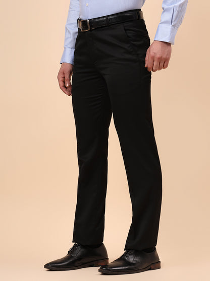 Formal Trouser for Men | Breathable & Soft with Color Fastness Regular Fit Poly Viscose Fabric Solid Pattern Hook & Eye Closure