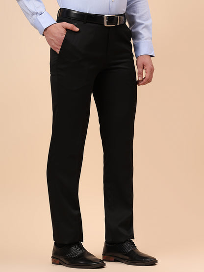 Formal Trouser for Men | Breathable & Soft with Color Fastness Regular Fit Poly Viscose Fabric Solid Pattern Hook & Eye Closure