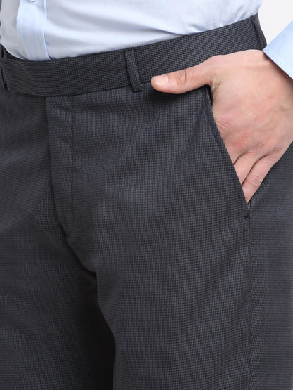 Men's Dark Green Regular Fit Solid Formal Trouser