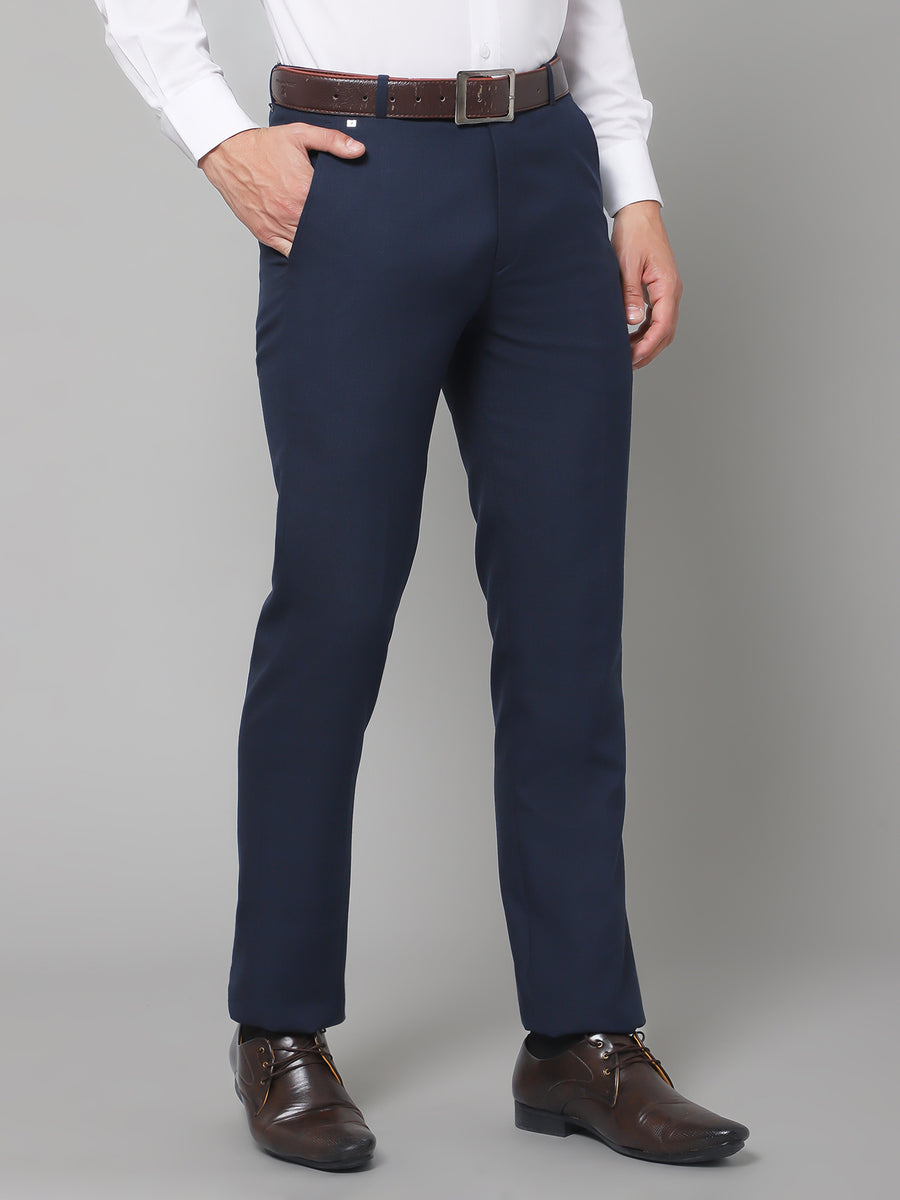 Buy INVICTUS Men Grey & Black Slim Fit Checked Formal Trousers - Trousers  for Men 7029471 | Myntra