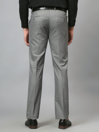 Men's Formal Flat front Grey  Trousers