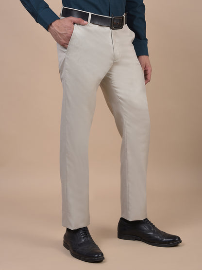 Formal Trouser for Men | Breathable & Soft with Color Fastness Regular Fit Poly Viscose Fabric Self Design Pattern Hook & Eye Closure