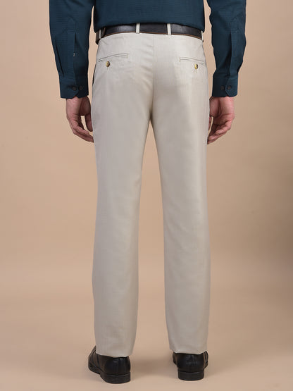 Formal Trouser for Men | Breathable & Soft with Color Fastness Regular Fit Poly Viscose Fabric Self Design Pattern Hook & Eye Closure
