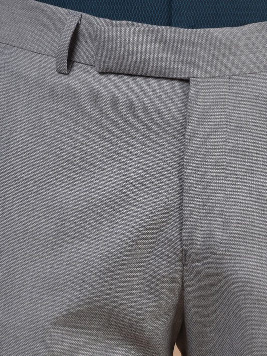 Formal Trouser for Men | Breathable & Soft with Color Fastness Regular Fit Poly Viscose Fabric Self Design Pattern Hook & Eye Closure