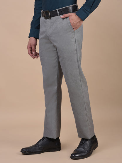 Formal Trouser for Men | Breathable & Soft with Color Fastness Regular Fit Poly Viscose Fabric Self Design Pattern Hook & Eye Closure