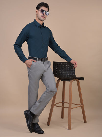 Formal Trouser for Men | Breathable & Soft with Color Fastness Regular Fit Poly Viscose Fabric Self Design Pattern Hook & Eye Closure