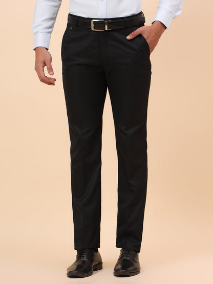 Formal Trousers for Men l Breathable & Soft with Color Fastness Regular Fit Poly Viscose Fabric Solid Pattern Hook & Eye Closure
