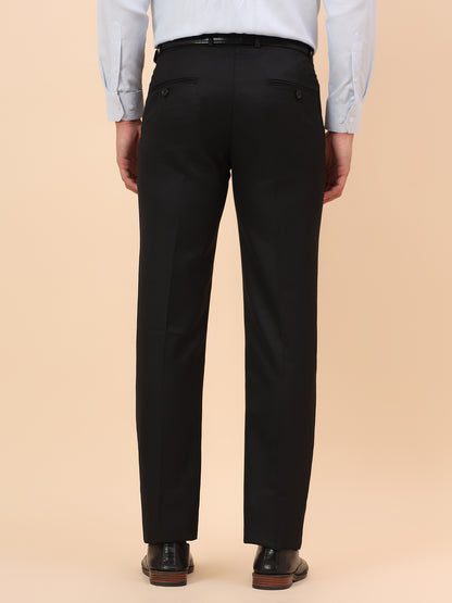 Formal Trousers for Men l Breathable & Soft with Color Fastness Regular Fit Poly Viscose Fabric Solid Pattern Hook & Eye Closure