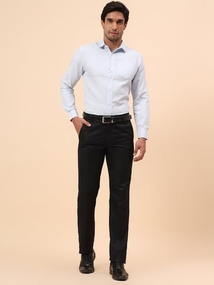 Formal Trousers for Men l Breathable & Soft with Color Fastness Regular Fit Poly Viscose Fabric Solid Pattern Hook & Eye Closure
